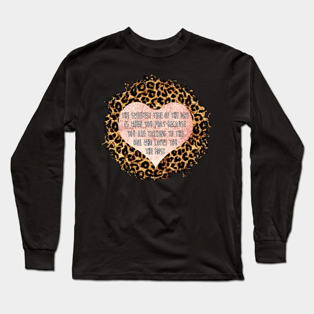 The Sweetest Time Of The Day Is When You Pray Wife Woman Leopard Heart Love Long Sleeve T-Shirt by joneK